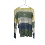 Altard State Striped Knit Sweater Women's Size S Yellow Green Blue V Neck Photo 4