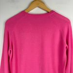 ZARA  Bright Pink 100% Wool Crewneck Sweater Sz Medium Ribbed Hem Photo 9