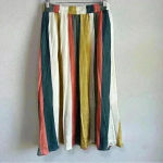 Mystree  Women’s Satin Silk Colorful Stripes Skirt Size‎ M NWT Photo 3