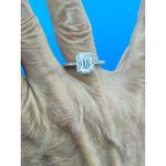 2 carat Moissanite Triangular Cut Ring with Moissanite Accents Size 7 Silver Photo 7