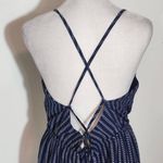 She & Sky Navy Print Wide Leg Jumpsuit NWT Size Large Preppy Navy Jumpsuit Photo 4