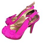 Charlotte Russe Woman’s Hot Pink Bow Detail Heels Size 7 Photo 2
