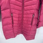 GH Bass Co Quilted Jacket Womens Large Burgundy Red‎ Nylon Goose Down Red Photo 2