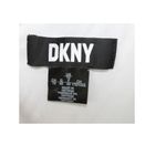 DKNY  Sleeveless White and Blue Chain‎ Striped Chiffon Mock Wrap Dress 10 Photo 2