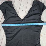 J.Crew  Ruched V-neck top in stretch cotton blend Black M‎ Photo 5