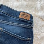 Levi Strauss Signature Curvy Straight Jeans Women's Dark Wash Distressed Raw Hem Blue Size 10 Photo 3