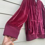True Religion Velour Track Suit Womens Sz XL Burgundy Zip Up Retro Streetwear Photo 11