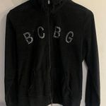 BCBGMAXAZRIA Women’s Vintage Y2K Black Rhinestone Bling Full Zip Jacket Size L Photo 0