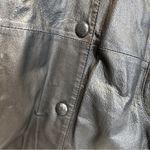 wilson's leather Vintage 80s Wilsons Black‎ Leather Paisley Print Long Sleeve Coat Size M Photo 9