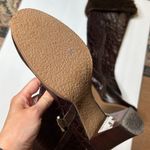 Charles David  Embossed Leather brown Faux Fur Brown Boots 6 1/2 Photo 3