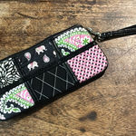 Vera Bradley Ella Wristlet Pink Elephants Breast Cancer Awareness Pattern Photo 0