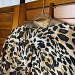 JM Collection  Animal Print Sequin Collar Button Down Blouse Photo 7
