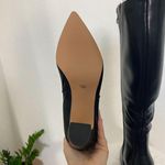 NEW 90s Style Black Faux Leather Smooth Pointy Knee High Heel Boots US 9.5 Photo 6