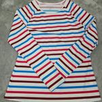 Spanx  Swim Shirt Rash Guard‎ Ocean Stripe Hibiscus Crew Neck Long Sleeve Medium Photo 0