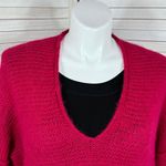 Free People All Mine Slouchy Alpaca Blend Sweater Raspberry Pink Large Oversized Photo 5