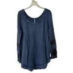 Free People  You Don't Own Me Henley Thermal Sweater M boho Photo 1