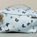 Blue Pastel Butterfly Butterflies Graphic Makeup Cosmetics Toiletries Zipper Travel Bag Pouch Case with Handle 🦋✨ Photo 1