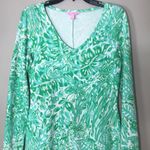 Lilly Pulitzer  cotton green bungle in the jungle pullover v-neck dress small Photo 2
