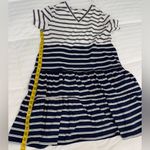 Lands' End Navy and White Striped Tiered V Photo 6