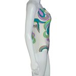 Apt. 9  Pastel Retro Floral Psychadelic Halter One Piece Swimsuit Size Large Photo 3