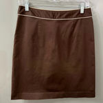  Milly Of New York Mini Skirt Brown Pencil Skirt Button Front Size 4 Photo 3