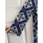 Tacera Women's Blue Textured Blouse Career On the Go Coastal Small Photo 1