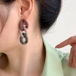 Pair of chain drop earrings, brown, green, red, unique, dangle Multiple Photo 1