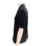 a.n.a Polyester Black Button Up Short Sleeve Blouse Size S Photo 3