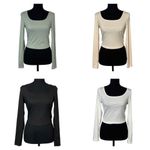 #173 Bundle of four stretch knit crop tops Photo 1