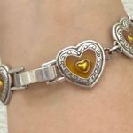 Brighton Retired Free Floating Hearts Lucite Heart Links 7.75” Bracelet 30g. Photo 2