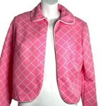 Vintage 1970s Geometric Bubblegum Hot Pink Crop Jacket Medium Photo 8