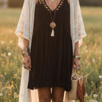 ZARA  dress in size small NWT black color style it in many ways bohemian, western Photo 0