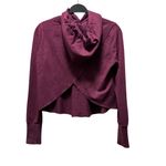 Gymshark Cross Back Hooded Cropped Sweatshirt Size XS Deep Plum Photo 4