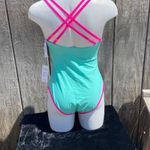 Cupshe Mint & Pink Plunging Push-Up Cheeky One Piece Swimsuit Size S NWT Photo 3