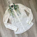 Libertine Beaded Shirt embellished floral button up womens White small Photo 0