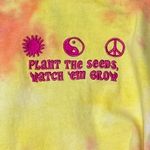 A.Lab Tie Dye Plant Cropped Long Sleeve Tee Shirt Women’s Small Yellow Photo 1