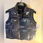 Forever 21 puffer vest, NWT deep slate grey, glossy nylon outer Photo 0
