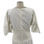 Proenza Schouler White Label Smocked Poplin Midi-Dress White Size US 8 Photo 9