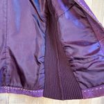 Vintage Pursuits, Ltd. size Small Genuine Leather and Sweater Combo Jacket Purple Photo 7