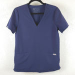 FIGS  Technical Collection Navy Blue Casma Scrub Top Short Sleeve Women's XXS Photo 0