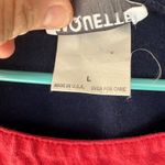 Paquette Navy Cropped Button Cardigan – Geometric Print, Size L Blue Size L Photo 2