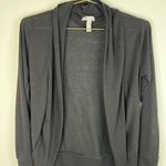 Ambiance Apparel Women's Black Open-Front Cardigan Small Lightweight Knit Photo 5