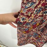 Maeve Sleeveless Dress Womens Small Red Boho Abstract Print Midi Festival Indie Photo 5