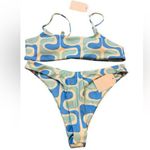 Aurelle Swim NWT Bondi Bikini Set Retro Blue and Cream Sz XL Photo 0