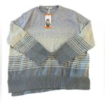 Ella Moss  Women's Crewneck Long Sleeve Sweater, Blue Stripe, XXL, NWT Photo 3