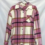ADORE WOMENS (SEE SIZE BELOW) SOFT BRUSHED FLANNEL PINK BLACK PLAID SHACKET Photo 0