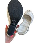 SHERIDAN MIA White Silver Woven Leather Sandals Heels Size 39 Photo 5