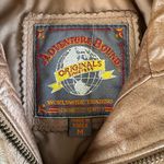 Vintage 80s Adventure Bound Distressed Brown Leather Bomber Jacket Size Medium Photo 4