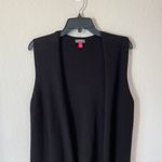 Vince Camuto Sleeveless Black and White Long Open Front Cardigan Size M Photo 3