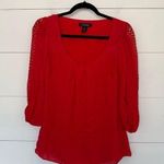 White House | Black Market  Women’s 2 Red Silk Blouse Top Career Workwear Photo 0